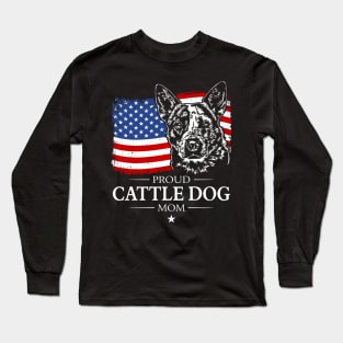 Australian Cattle Dog Mom American Flag Long Sleeve T-Shirt